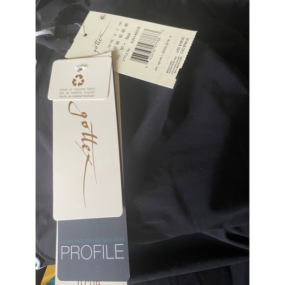 Profile By Gottex Bachata D Cup V Neck One Piece Swimdress Black Size - 14D - Picture 7 of 7